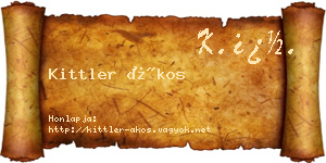 Kittler Ákos névjegykártya