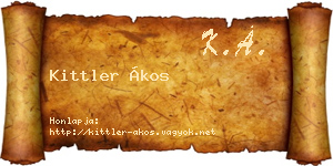 Kittler Ákos névjegykártya
